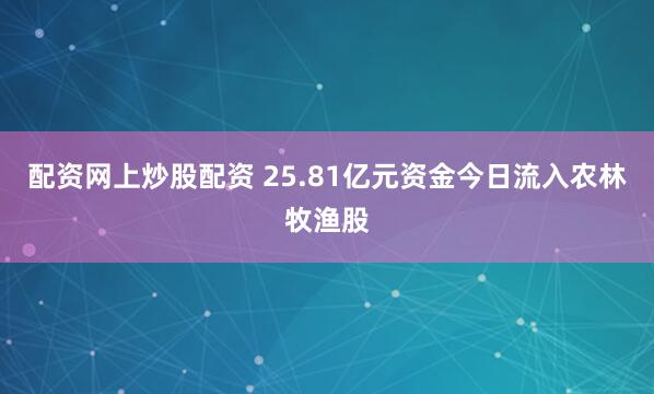配资网上炒股配资 25.81亿元资金今日流入农林牧渔股