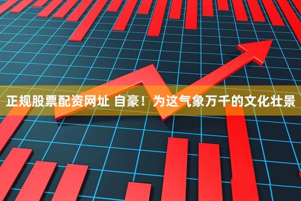 正规股票配资网址 自豪！为这气象万千的文化壮景